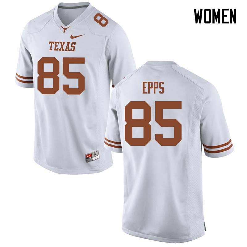 Women #85 Malcolm Epps Texas Longhorns College Football Jerseys Sale-White